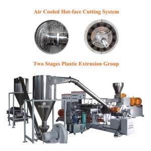 Air Cold Hot-face Cutting System Twin-screw Extruder Machine PE PP PVC add Starch Calcium Carbonate Powder Particles