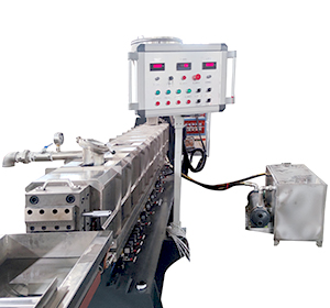 SHJ-65B Twin-screw plastic extruder color masterbatch extruder has a running test today